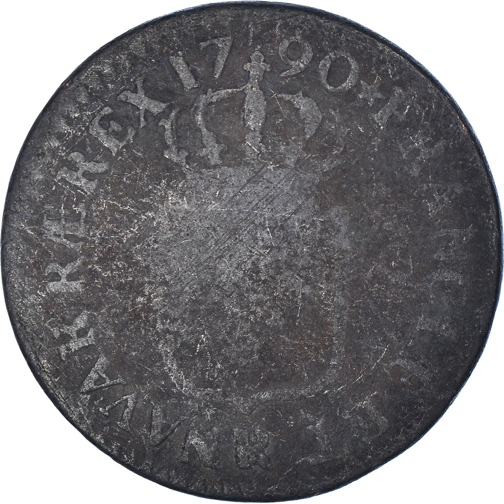 Moeda, França, Louis XVI, Sol ou sou, Sol, 1790, Orléans, VF(20-25), Cobre