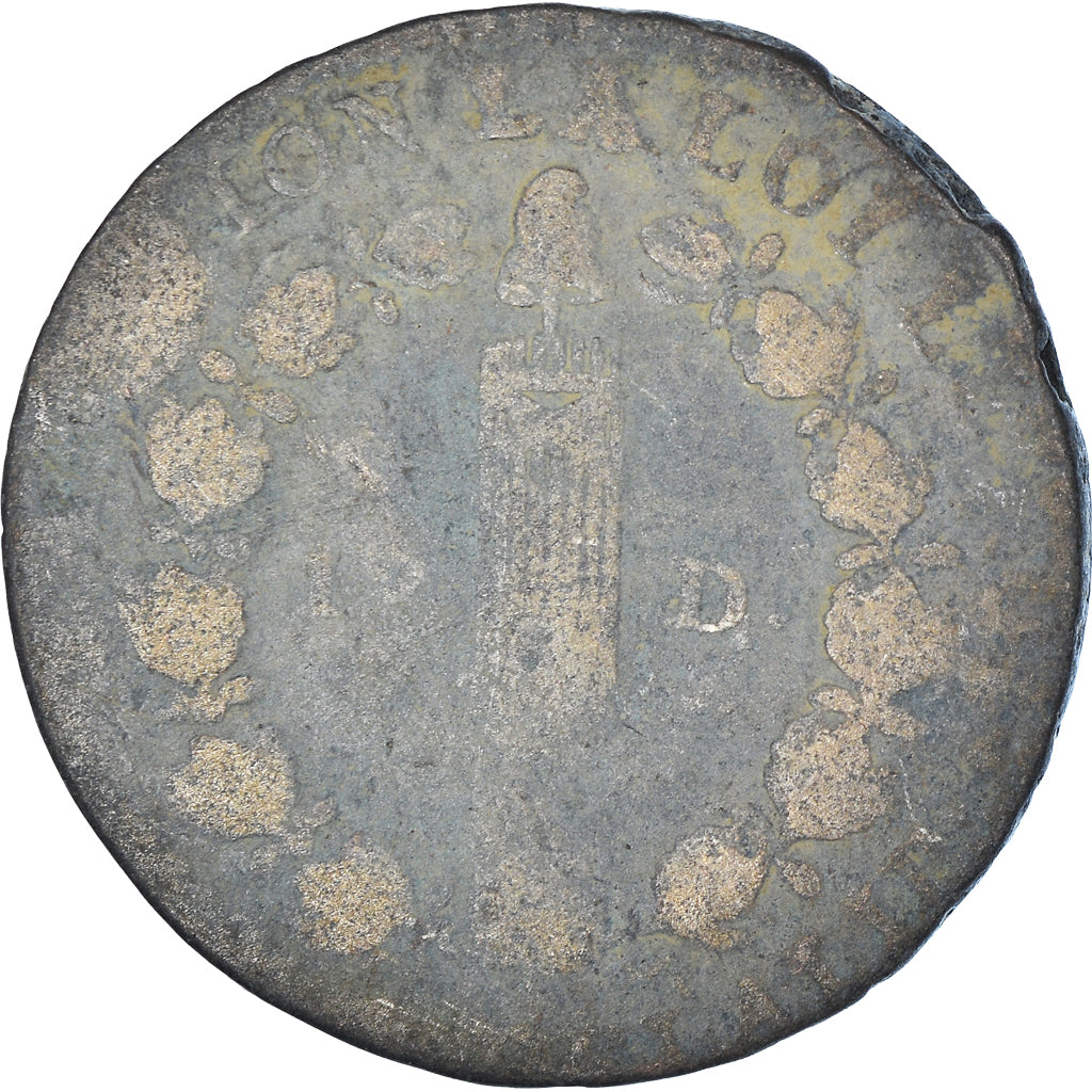 Moeda, França, Louis XVI, 12 Deniers, Paris, F(12-15), Métal de cloche