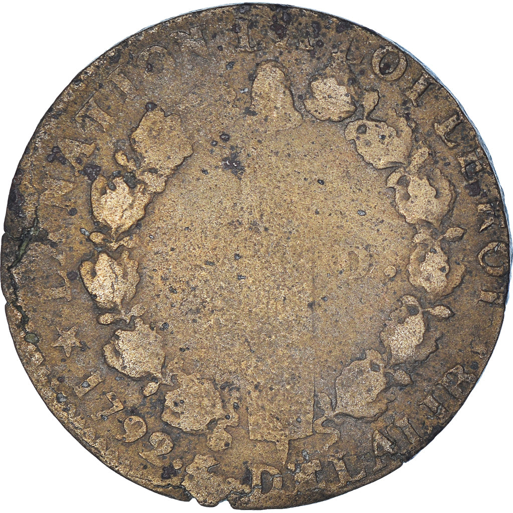 Moeda, França, Louis XVI, 12 deniers françois, 12 Deniers, 1792⸱4, Orléans