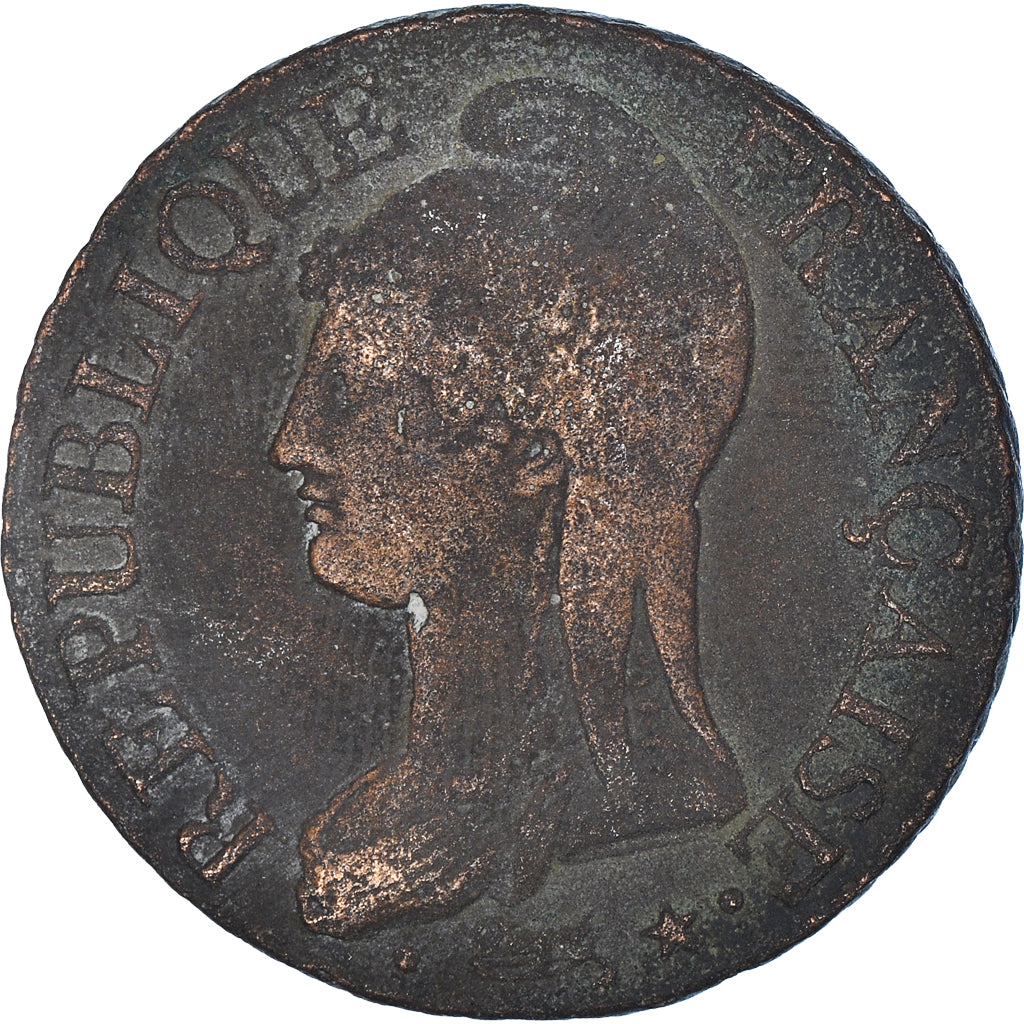 Moeda, França, Dupré, 5 Centimes, AN 5, Paris, VF(30-35), Bronze, KM:635.1