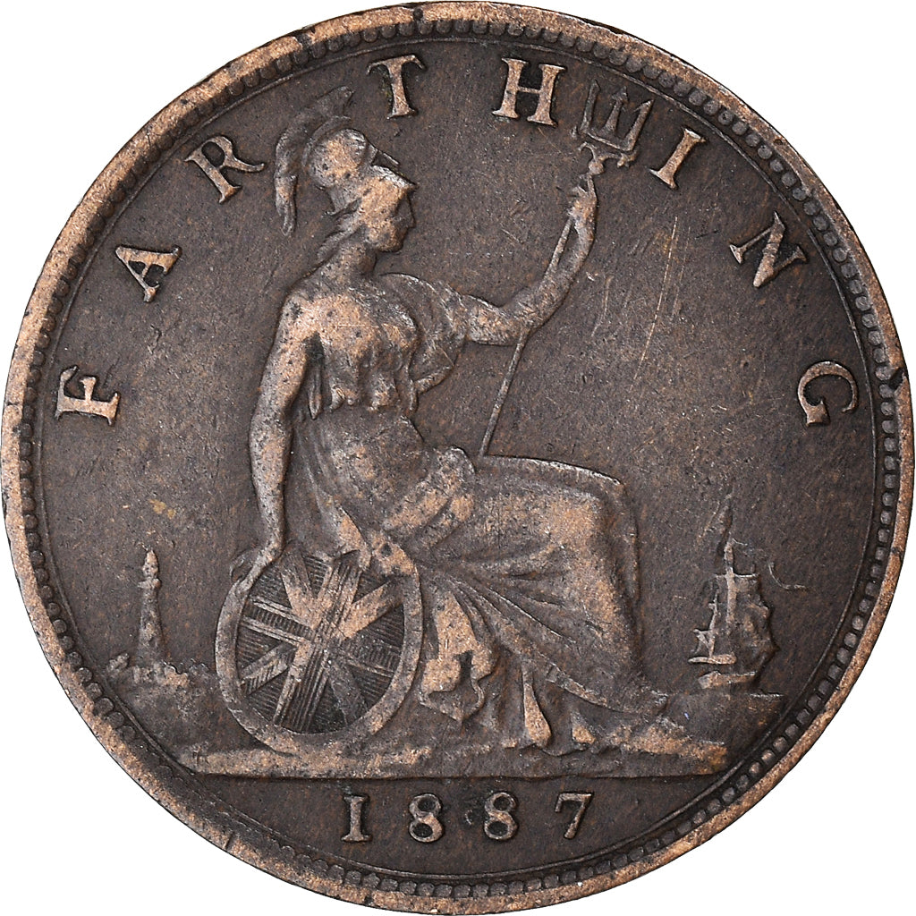 Moneta, Gran Bretagna, Victoria, Farthing, 1887, British Royal Mint, BB, Bronzo