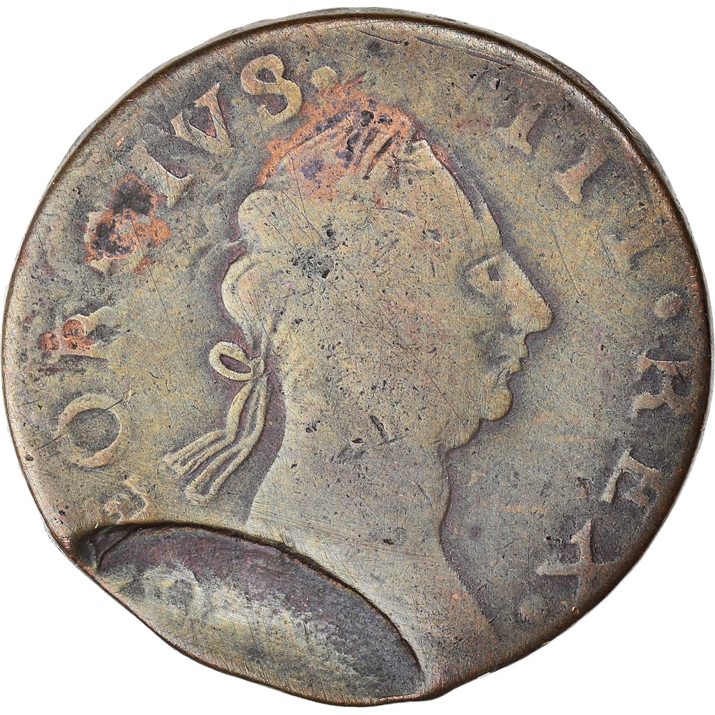 Coin, Ireland, George III, 1/2 Penny, 1769, Fautée, VF(30-35), Copper, KM:137