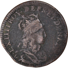 Coin, France, Louis XIV, Liard, Bordeaux, VF(20-25), Copper, Gadoury:80