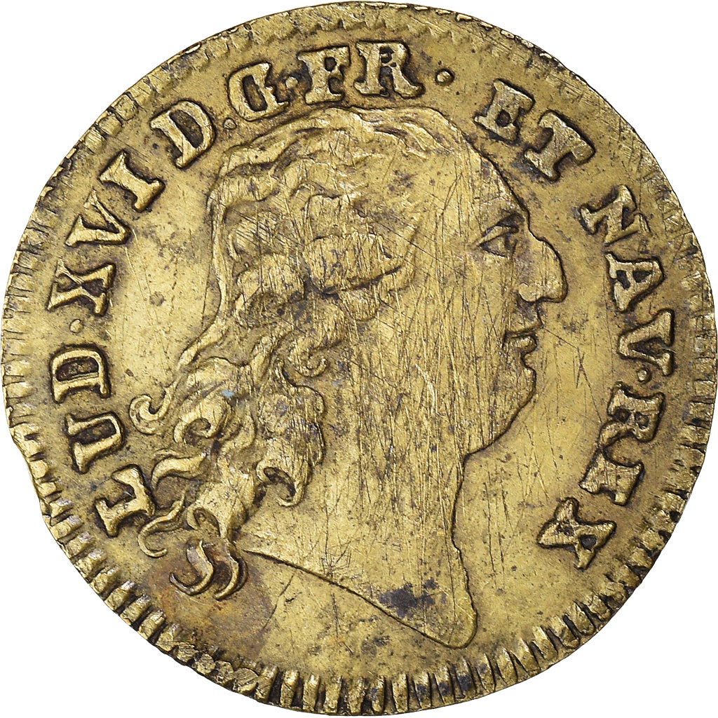 France, Jeton, Louis XVI, ancre ailée, TTB+, Laiton, Feuardent:13433