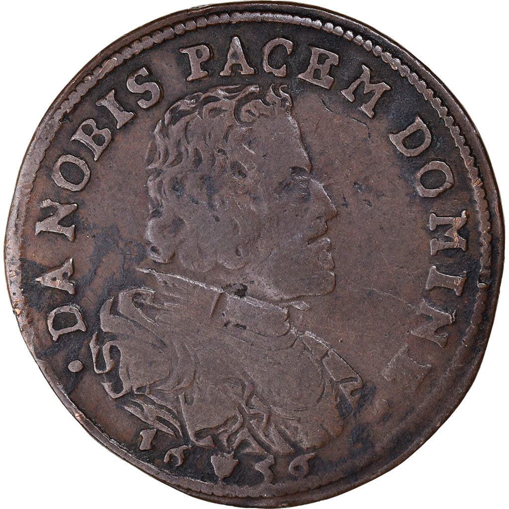 Países Baixos Espanhóis, Token, Philippe IV, 1656, VF(30-35), Cobre