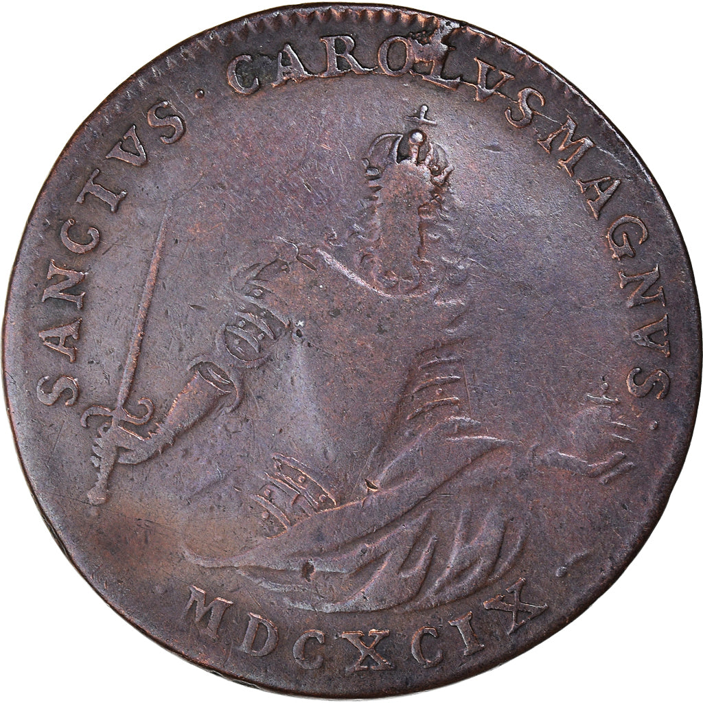 France, Token, Grands-Maitres de l'Université de Paris, 1699, VF(30-35), Copper