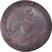 France, Token, Grands-Maitres de l'Université de Paris, 1699, VF(30-35), Copper