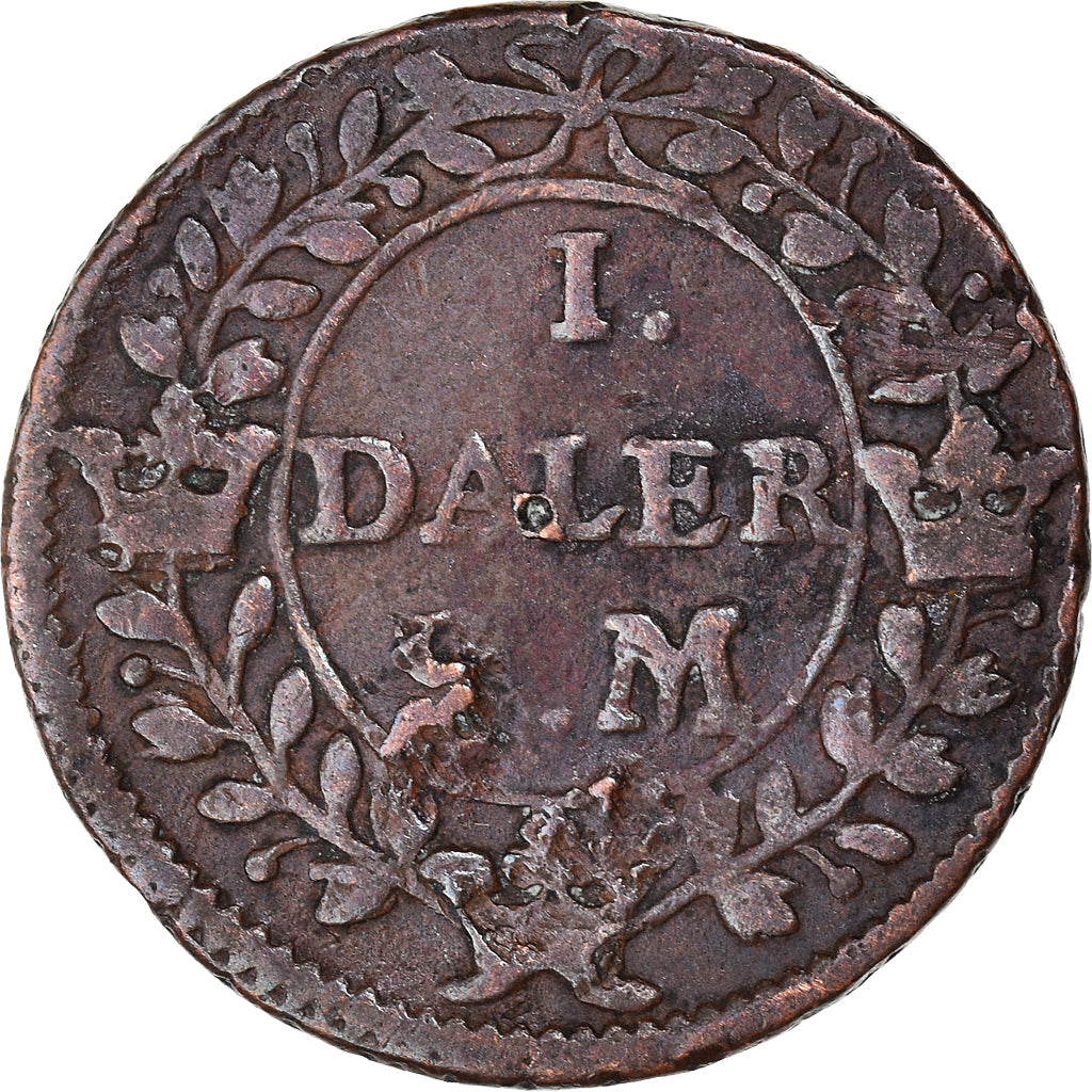 Coin, Sweden, Carl XII, Daler, 1718, Sala and Stockholm, VF(30-35), Copper