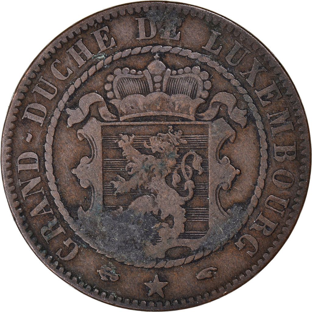 Coin, Luxembourg, William III, 10 Centimes, 1860, Paris, VF(30-35), Bronze