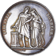 Francja, medal, Mariage, Fidélité Bonheur, 1859, Petit, AU(55-58), Srebro