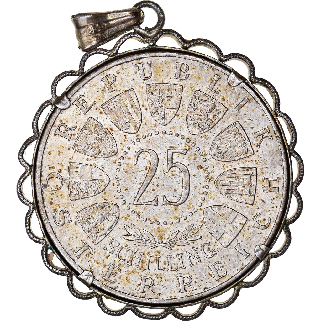 Coin, Austria, 25 Schilling, 1957, Vienna, monture médaille, EF(40-45), Silver