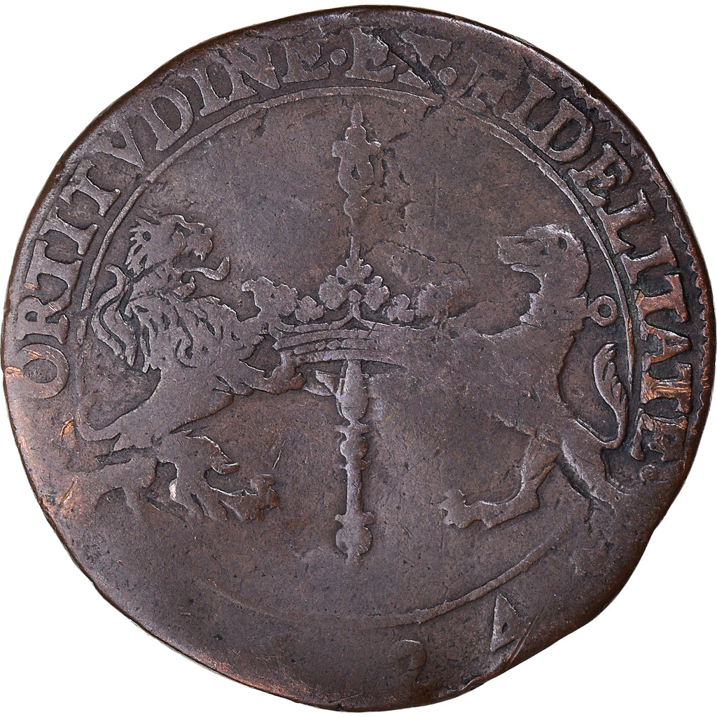 Spanish Netherlands, Token, Philippe IV, 1624, VF(30-35), Copper