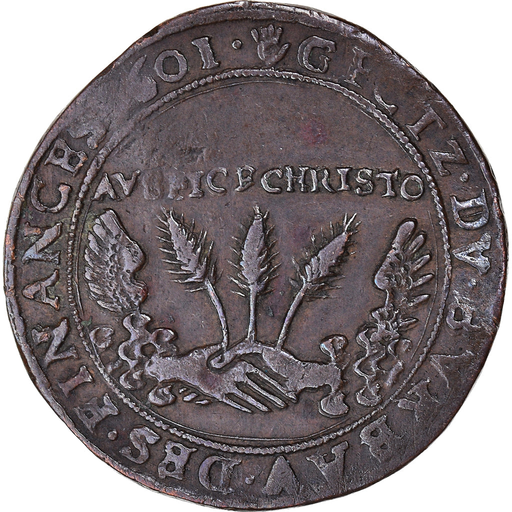 Spanish Netherlands, Token, Albert & Isabelle, auspice christo, 1601, Anvers
