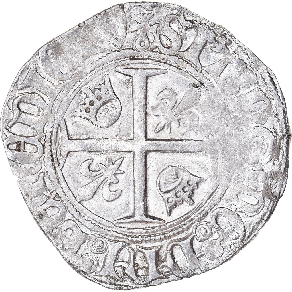 Moeda, França, Charles VI, Blanc Guénar, Paris, AU(50-53), Lingote