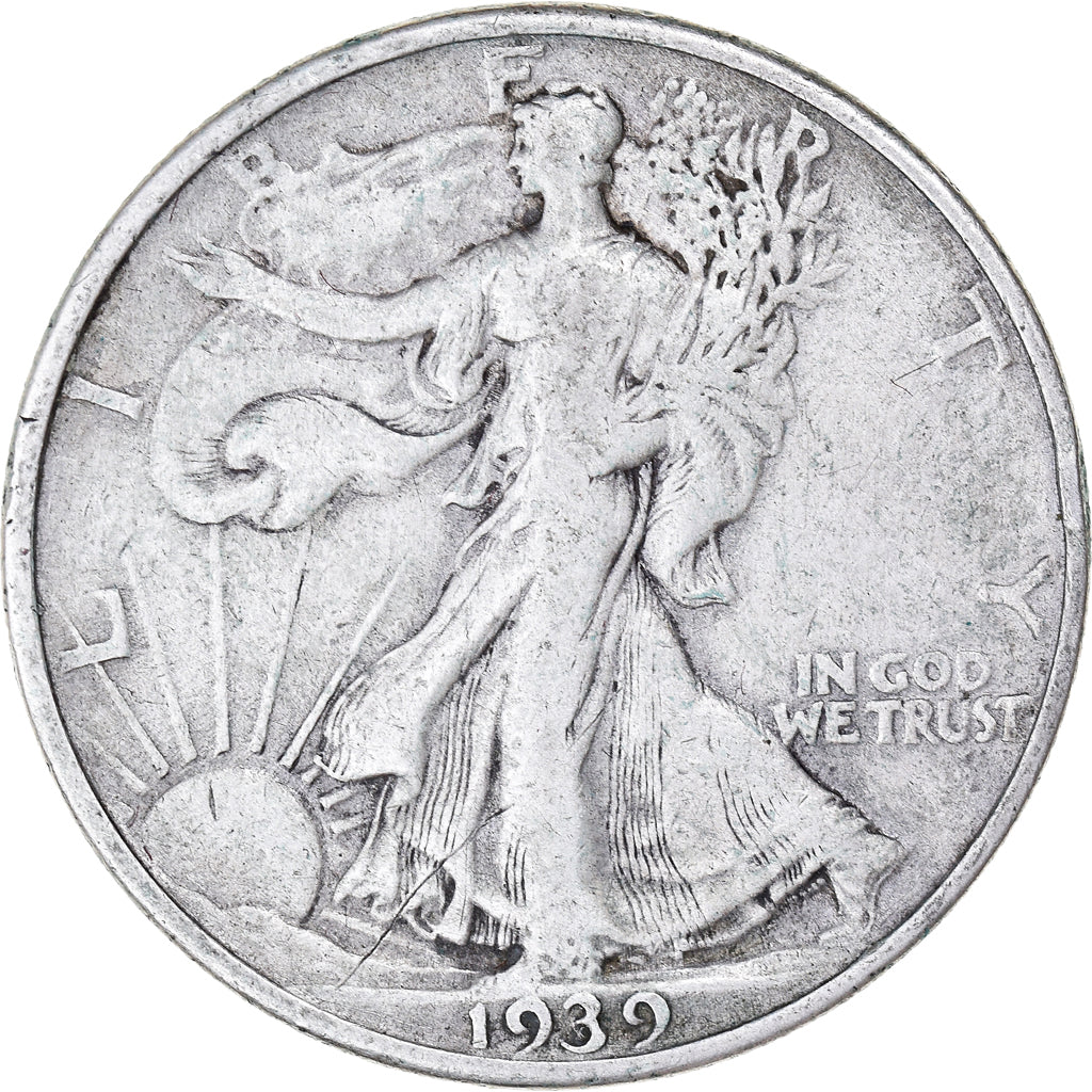 Coin, United States, Walking Liberty Half Dollar, Half Dollar, 1939, U.S. Mint