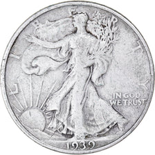 Monnaie, États-Unis, Walking Liberty Half Dollar, Half Dollar, 1939, U.S. Mint