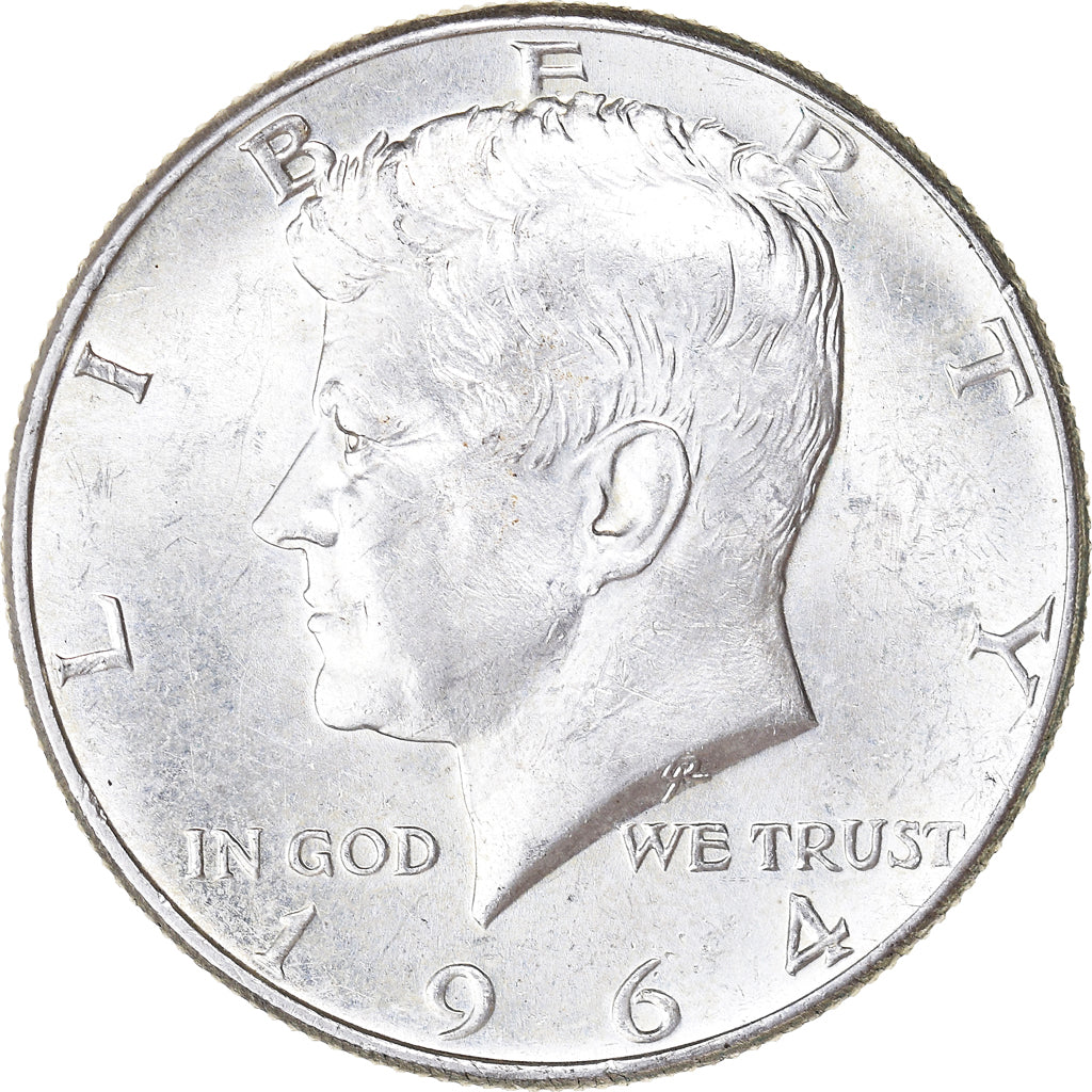 Coin, United States, Kennedy Half Dollar, Half Dollar, 1964, U.S. Mint