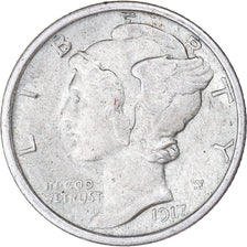 Coin, United States, Mercury Dime, Dime, 1917, U.S. Mint, Philadelphia