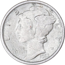 Monnaie, États-Unis, Mercury Dime, Dime, 1917, U.S. Mint, Philadelphie, TTB