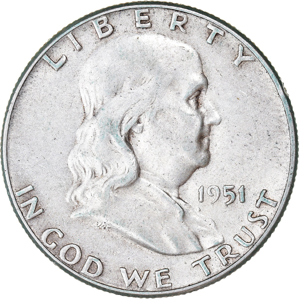 Coin, United States, Franklin Half Dollar, Half Dollar, 1951, U.S. Mint