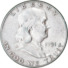 Coin, United States, Franklin Half Dollar, Half Dollar, 1951, U.S. Mint