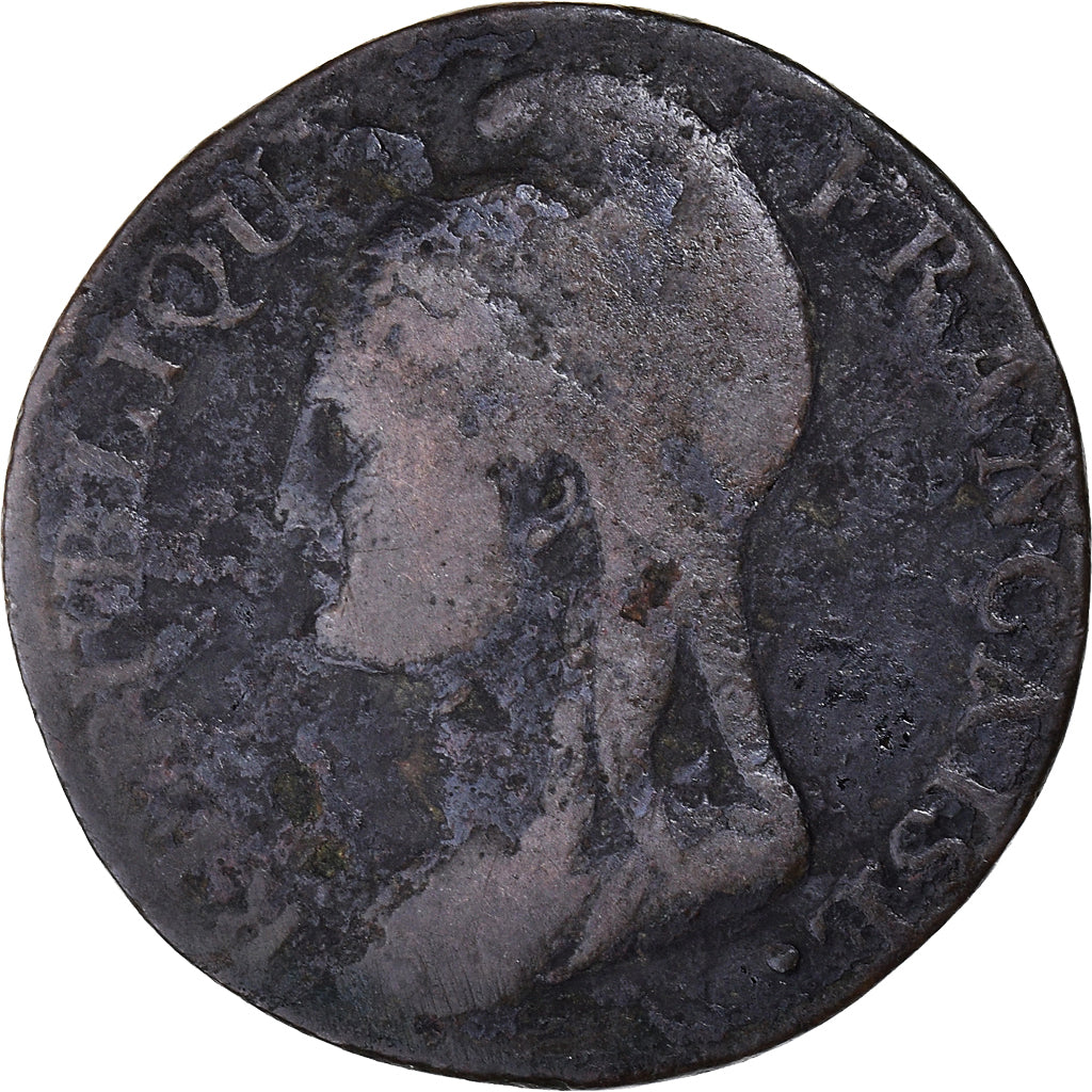Moneta, Francia, Dupré, 5 Centimes, AN 4, Paris, B+, Bronzo, KM:635.1