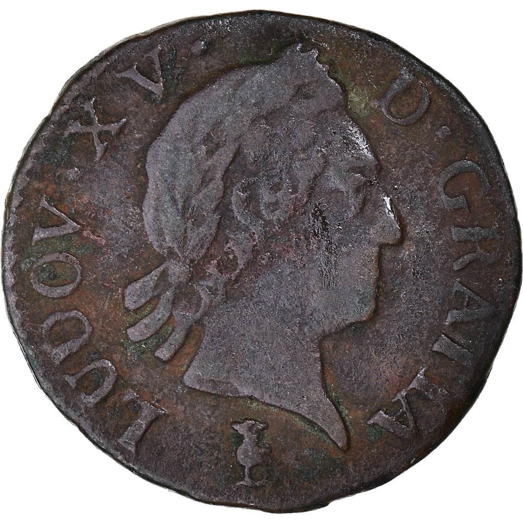 Munten, Frankrijk, Louis XV, Liard à la vieille tête, Liard, 1771, Troyes