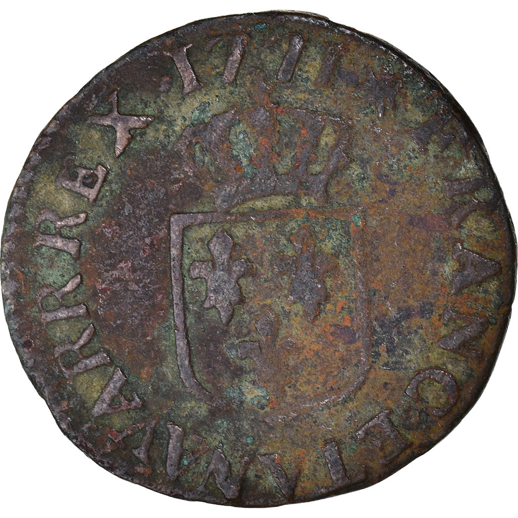 Munten, Frankrijk, Louis XV, Liard à la vieille tête, Liard, 1771, Troyes