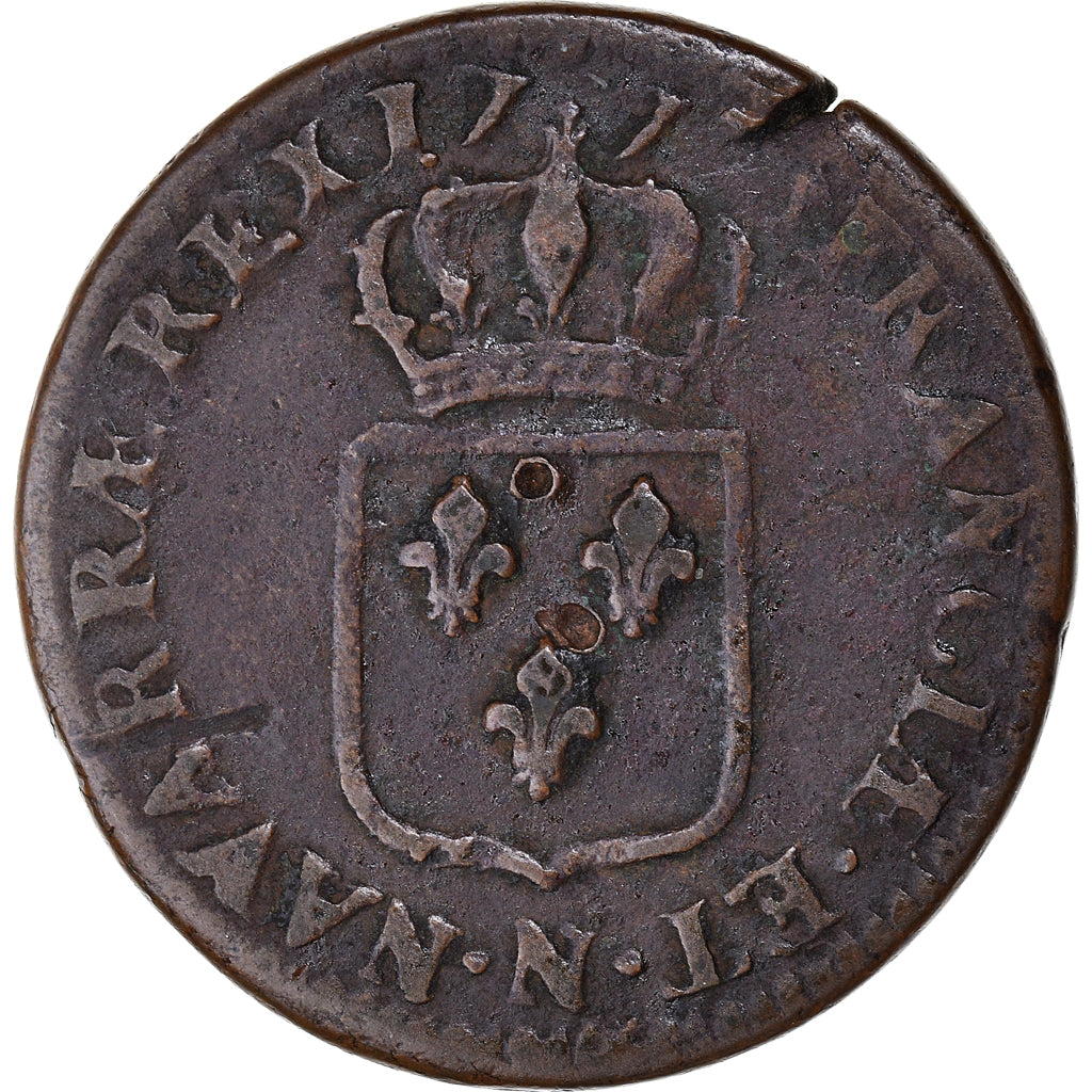 Munten, Frankrijk, Louis XV, Sol à la vieille tête, 177[?], Montpellier, FR+