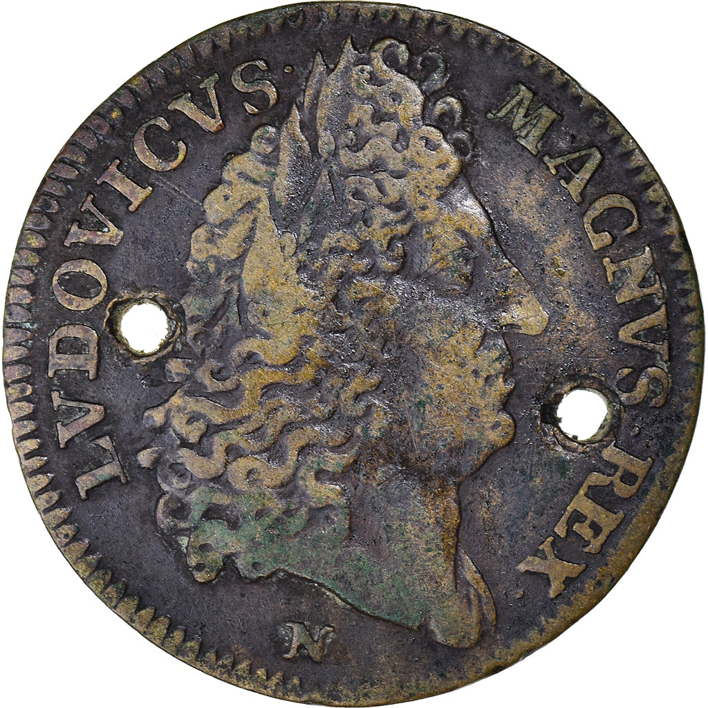 Francia, ficha, Louis XIV, Trésor Royal, 1688, MB+, Ottone