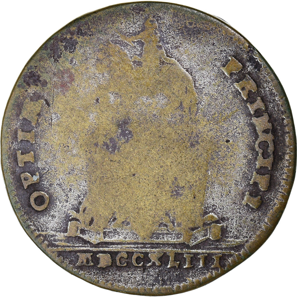 France, Token, Louis XV, Optimo Principi, 1743, VF(20-25), Brass