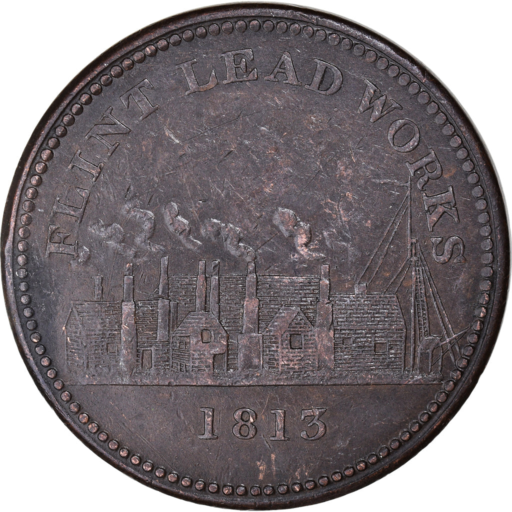 United Kingdom, Penny Token, Flint lead works, 1813, EF(40-45), Copper