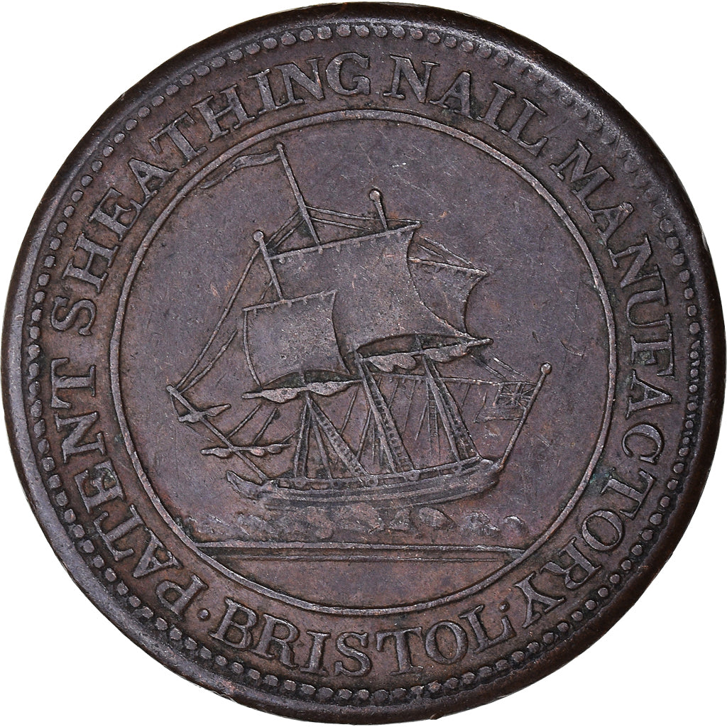 Verenigd Koninkrijk, Halfpenny Token, Bristol - Sheathing Nail Manufactory