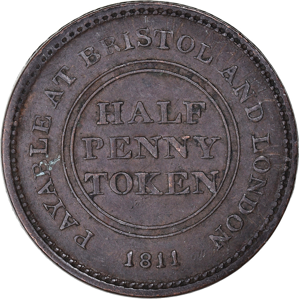 Verenigd Koninkrijk, Halfpenny Token, Bristol - Sheathing Nail Manufactory