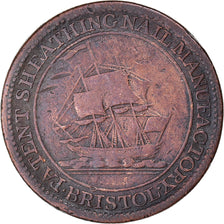 United Kingdom, Halfpenny Token, Bristol - Sheathing Nail Manufactory, 1811