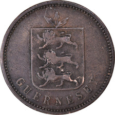 Moneta, Guernsey, 4 Doubles, 1830, Heaton, VF(30-35), Miedź, KM:2