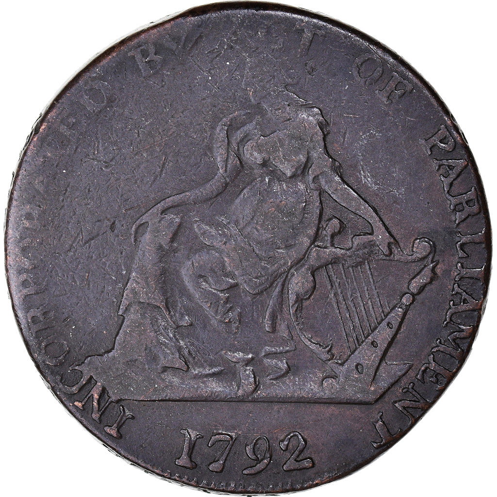 Ireland, Halfpenny Token, Dublin - Camac Kyan and Camac, 1792, VF(20-25), Copper
