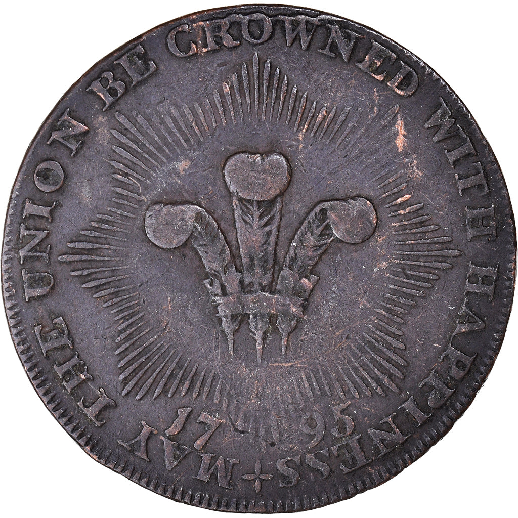 Grande-Bretagne, Halfpenny Token, Caroline Princess of Wales, 1795, TTB, Cuivre