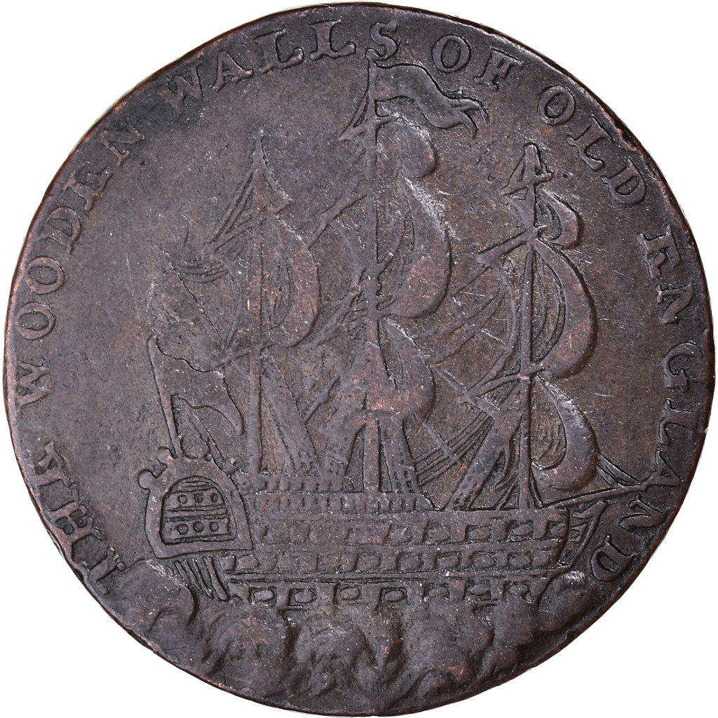 Great Britain, Halfpenny Token, The wooden walls of old England, VF(30-35)