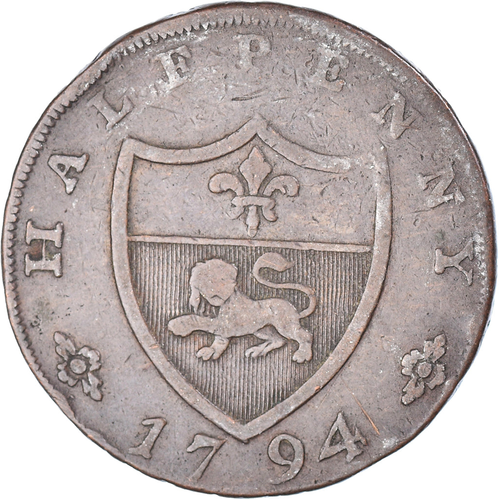Grã-Bretanha, Halfpenny Token, John of Gaunt, Lancaster, condor token, 1794