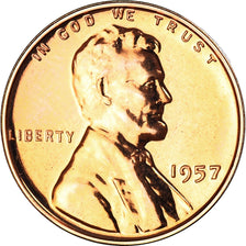 Coin, United States, Lincoln Cent, Cent, 1957, U.S. Mint, Philadelphia, MS(63)
