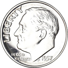 Coin, United States, Roosevelt Dime, Dime, 1957, U.S. Mint, Philadelphia