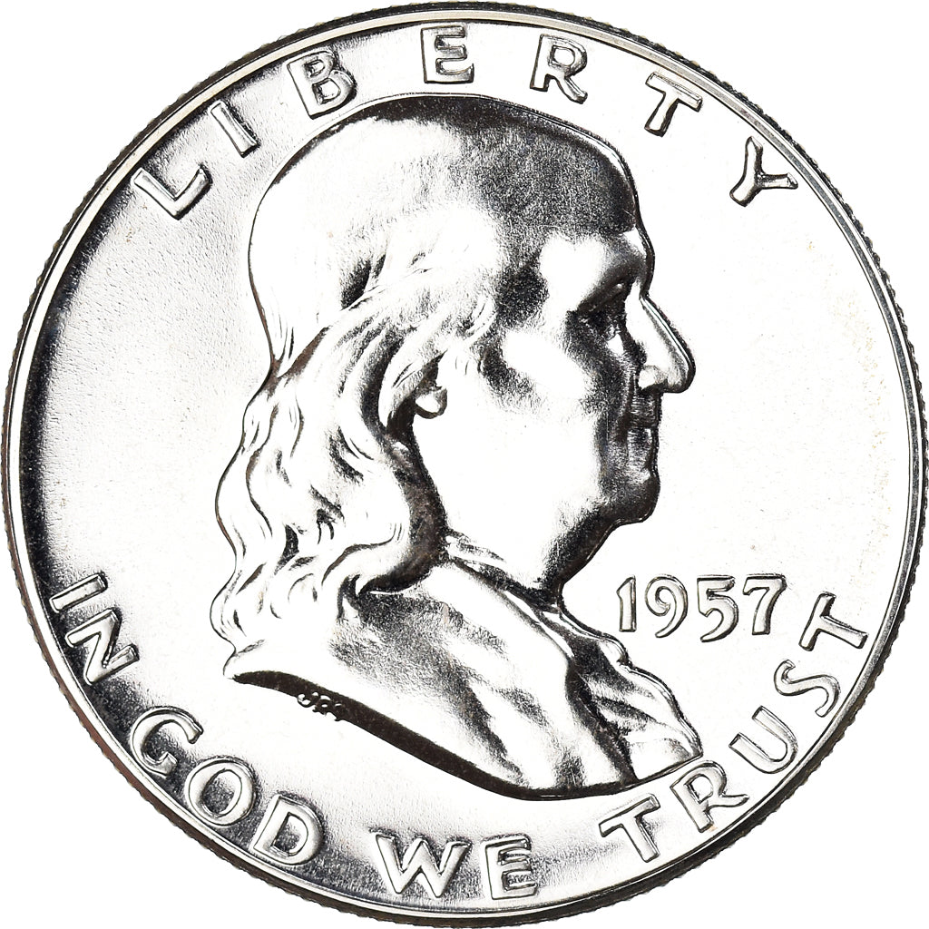 Coin, United States, Franklin Half Dollar, Half Dollar, 1957, U.S. Mint