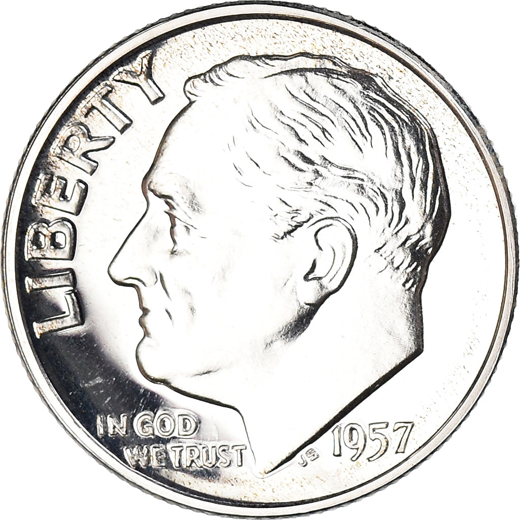 Monnaie, États-Unis, Roosevelt Dime, Dime, 1957, U.S. Mint, Philadelphie, SPL