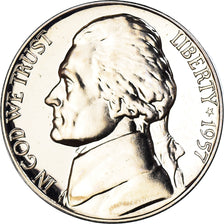 Monnaie, États-Unis, Jefferson Nickel, 5 Cents, 1957, U.S. Mint, Philadelphie
