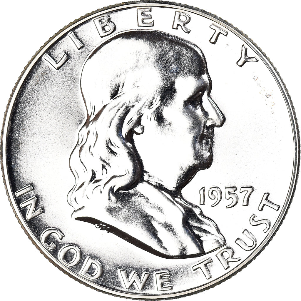 Coin, United States, Franklin Half Dollar, Half Dollar, 1957, U.S. Mint