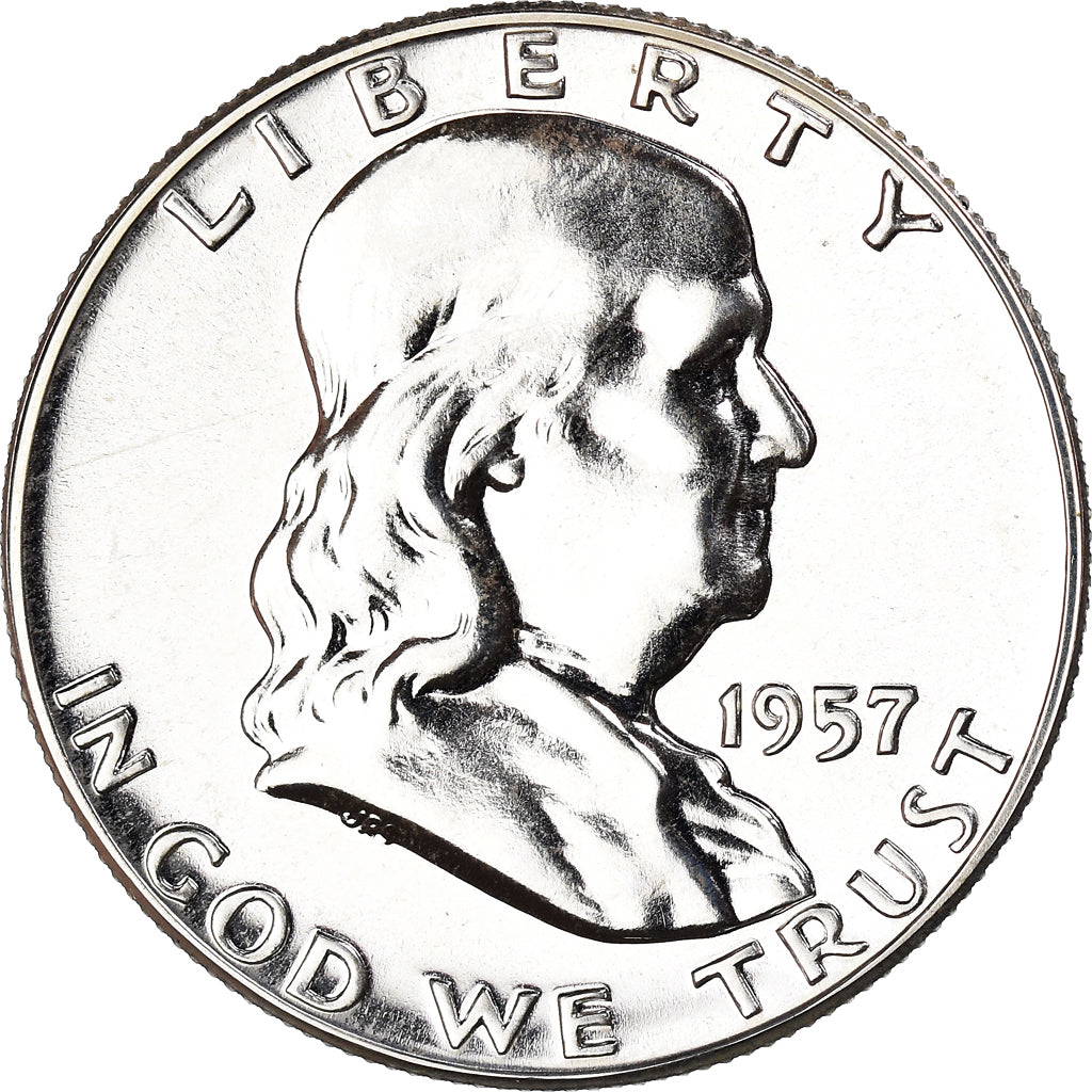 Coin, United States, Franklin Half Dollar, Half Dollar, 1957, U.S. Mint