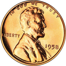 Coin, United States, Lincoln Cent, Cent, 1958, U.S. Mint, Philadelphia, MS(63)