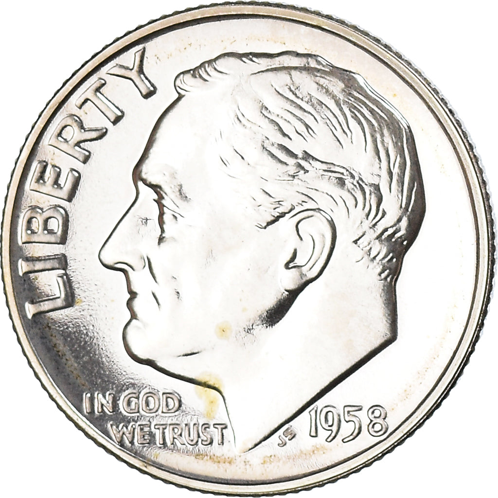 Moneta, Stati Uniti, Roosevelt Dime, Dime, 1958, U.S. Mint, Philadelphia, SPL