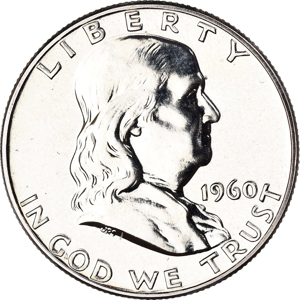 Coin, United States, Franklin Half Dollar, Half Dollar, 1960, U.S. Mint